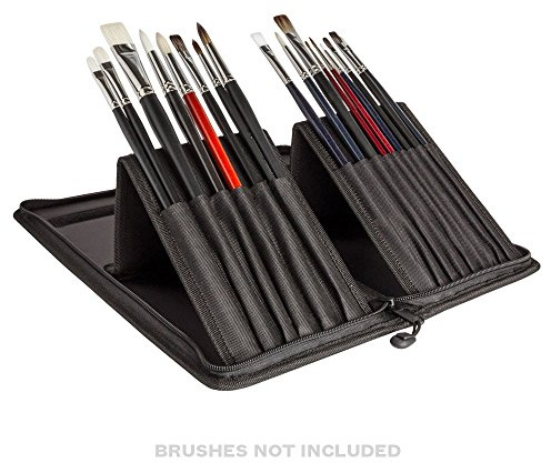 Jackson's Brush Case for Long Handle Brushes Holds Up to 17 Brushes Durable Folding Stand Design 39 x 36 cm Open