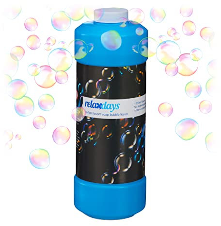 Relaxdays 6X 1 Liter Seifenblasenflüssigkeit im Set, Nachfüllflasche, für Seifenblasenmaschine, Seifenblasenpistole
