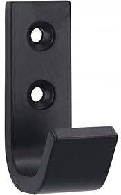 SIRO Kleiderhaken Holzkirchen, Schlicht, Modern, Aluminium schwarz matt pulverbeschichtet, 55 mm x 38 mm x 19 mm, LA 16 mm, 2314/PB12