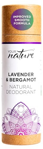 Your Nature Lavender & Bergamot Natural Deodorant Stick – 70g, 100% Plastic Free, Recyclable, Toxin-Free, Vegan, Cruelty-Free, Eco-Friendly, Handmade in UK
