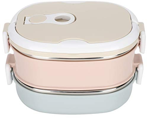 Tyenaza Fiambrera con aislamiento de acero inoxidable Fiambrera térmica Recipiente de comida Recipientes de comida para estudiantes Niños Trabajo(2 Layer)