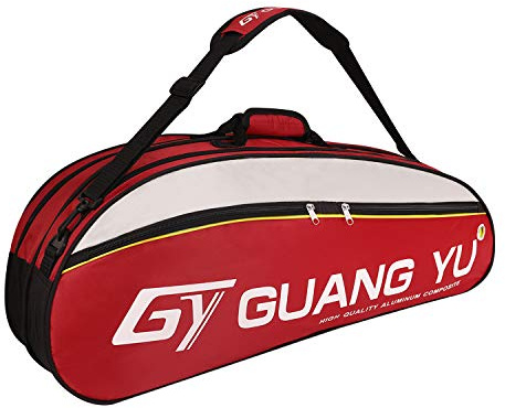 TINAYAUE Borsa impermeabile per racchette da badminton 2-6 borse imbottite per racchette da tennis grandi con scomparto per scarpe, con tracolla regolabile, custodia per il trasporto unisex