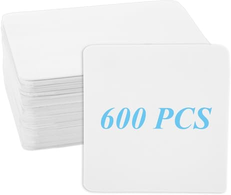 EATHEATY 600 st fyrkantiga tomma kartongpapper 7 x 7 cm vita visitkort tomma spelkort, tomma kort ordförråd ord kort meddelandekort gör-det-själv presentkort