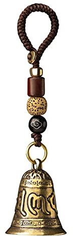 Campana sospesa, Feng Shui, campana buddista, campanella a vento in metallo stile antico, campana decorativa per auto, campane vintage benedizione, intaglio con squisita intaglio per Deco