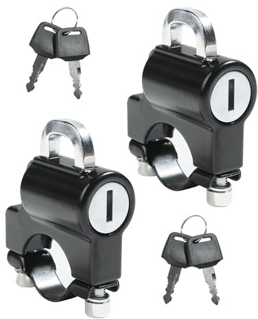 Flaconi Accessori Casco Moto,Gancio Casco Moto,Moto Accessori,Gadget Moto,Antifurto Casco,Lucchetto Casco Moto Antifurto,Lucchetto Caschi Moto,per Tubi del Manubrio da 22-28mm,Moto,Scooter,Bicicletta