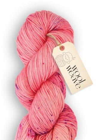Woolweave Fingering Weight Yarn - Hilo de calcetín teñido a mano, 75 % lana merino extrafina y 25 % poliamida, madeja de 100 g, 438 yardas, ligero, suave y duradero para tejer y hacer ganchillo