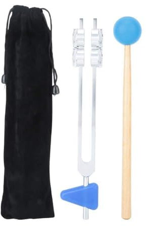 Bamberg Stimmgabel-Set, 64 Hz, Niederfrequenz, Silber und Blau, mit Hammer, Diagnosegerät für die Gesundheitsfürsorge