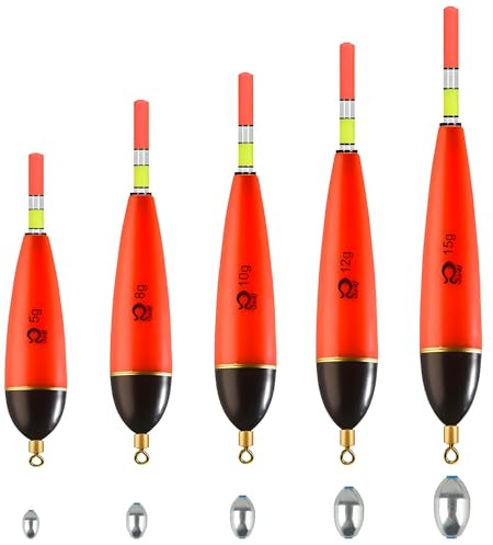 5 Stück Angel Posen Set Posen Angeln & 15 Stück Angelblei Set, Angelposen Sets, Angel Schwimmer Angeln, Angelzubehör Sets, für Hecht, Barsch, Karpfen, Barsch, Fishing Accessories