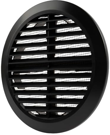 Repa Market Rejilla de ventilación de 100 mm hasta 150 mm, redonda, con protección contra insectos, de plástico, ajustable, para cocina, garaje, tubo de ventilación