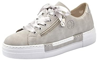 Rieker Women’s Frühjahr/Sommer N49c2 Low-Top Sneakers, Grey (Cement/Silver 40), 4 UK