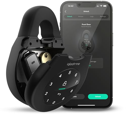 igloohome Keybox 3 Smart Lock Box, Large Key Safe w/Airbnb Sync (iOS/Android) – Remotely Generate Bluetooth-Keys & Pin Codes Without Internet
