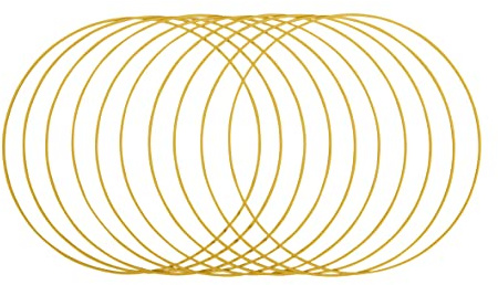 Rayher Anelli Metallici Ricoperti, Diametro 30Cm, Spessore 3Mm, Colore Oro, 10 Pezzi, Per Acchiappasogni, Decorazioni, Lavori Creativi, Fioristica, 25218616