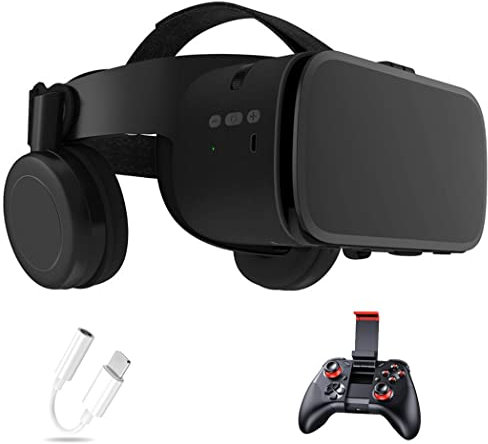 JYMYGS Lunette 3D VR, Casque de Réalité Virtuelle, Casque VR, Contrôleur Bluetooth Smartphone pour iPhone 13 Pro Max/13 Pro/13/12/11, pour Samsung Galaxy S21, Huawei, Xiaomi séries