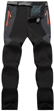 LHHMZ Pantalones cálidos de Invierno para Hombre al Aire Libre Pantalones de montaña de Forro Pantalones Casuales para Caminar y Esquiar
