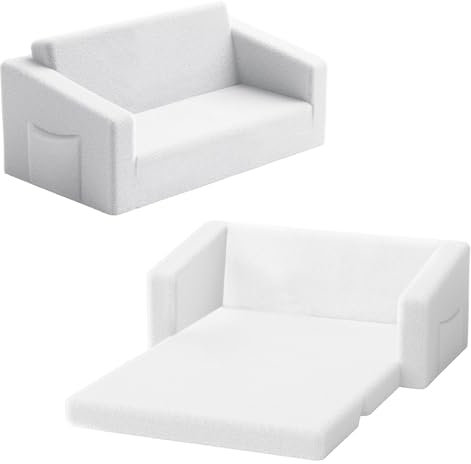 UPGOGO Extra breite 2-Sitzer-Kindercouch, 2-in-1 Kleinkindstühle für Jungen, Kindersofa mit Stauraum, bequeme Mini-Couch für Kinder, lustiger Kinder-Lounge-Sessel, Kleinkindmöbel, Kindergeschenke