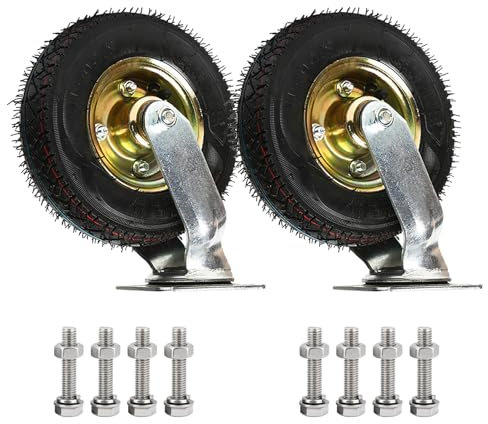 Ruedas De Servicio Pesado 2 Piezas En Conjunto 150 200 250 Mm, Silenciosa Rodamientos Dobles Rueda Pivotante Industrial De Goma Neumáticas, Para Muebles, Aparato, Carro Y Equipo Ruedas ( Color : Swive