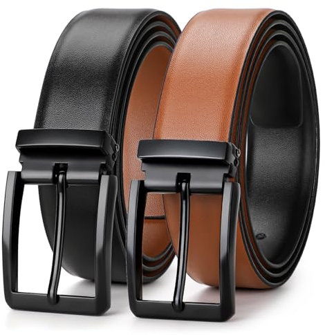 BELTROAD Herren Ledergürtel Wendegürtel herren, Lässiger Golfgürtel Business und formelle Anlässe für Männer Hosen, Ein Gürtel Wendbar Zwei Farben