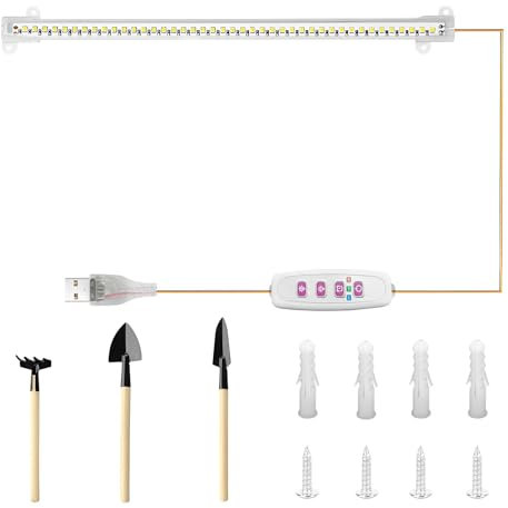 Gebiuhoo Lampe Horticole de Croissance LED Barres Lampe pour Plantes Spectre Complet Lumineux Eclairage de Plante d Intereiu pour Faire Pousser une Plante en Hiver avec Minuterie 8/12/16H, 5 Modes