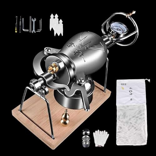 Machine à Pop-Corn Traditionnelle, Mini Pot à Pop-Corn à manivelle Manuelle en Acier Inoxydable, Machine à Pop-Corn Haute Pression, pour décoration de Noël Machine à Pop-Corn rétro (Argent 3