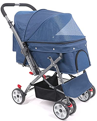 Pet Travel Trolley Cart for Medium/Large Dogs and Cats - Foldable Dog Stroller with 25kg Max Load Capacity