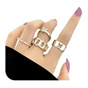 Stackbara ringar för kvinnor som inte är plågar strumpare Silverringar Set Star Moon Knuckle Rings Set Eesthetic Rings Christmas Jewelry Gifts for Women Trendy