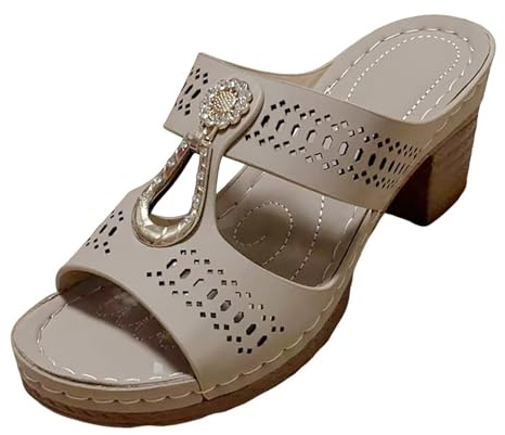 Sandale Femme Confortable avec Talon - Chaussures Femme Talon Bloc Mules | Ouvert Sandales De Marche Chaussure Ajourée Sandalette Respirant Nu Pieds Orthopédique Mule Ete Chic Nu Pieds