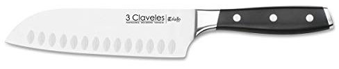 3 Claveles CUCHILLO FORJADO SANTOKU Toledo 18 cm-7 E 3C Coltelli, Acciaio Inossidabile, Acero inoxidable, cm
