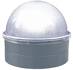 Classy Caps CH2233S Summit Chain Link Solar Post Cap, Silver – High Output LED, Fits 1-7/8, 2, 2-2/8,2.5, 2-7/8,3 Diameter Posts, Easy DIY, Brilliant White Light, Ideal for Chainlink Fence Posts