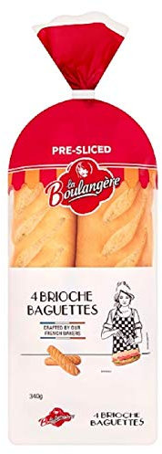 LaBoulangere Brioche Lot de 7 paquets de 4 baguettes pré-tranchées