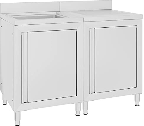 vidaXL Gastro Spülenunterschrank Spülschrank Spülbecken Spültisch Gastrospüle Spüle Arbeitsschrank Küchenschrank Edelstahl 120x60x96cm