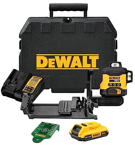 DEWALT DCLE34031D1-QW - Nivel láser autonivelante verde de 3 líneas 360° con batería 18V Li-Ion 2Ah