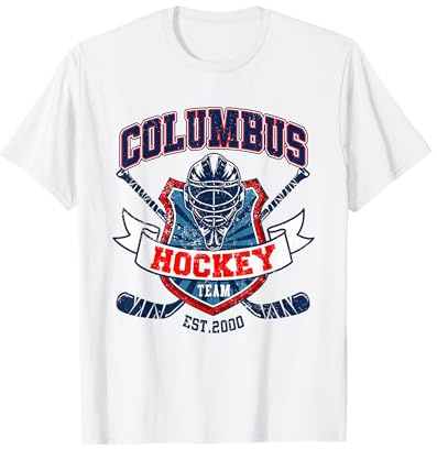 Columbus Blue Retro Jackets Hockey Vintage Ice Hockey Player T-Shirt