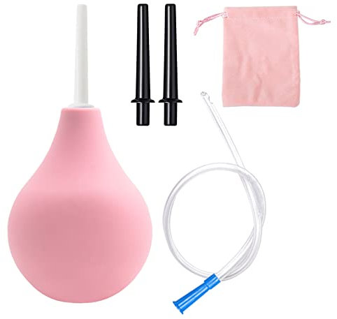 MIVAIUN 224 ml Darmeinlauf Klistier, Enema-Set für Männer & Frauen, 2 x abnehmbare, komfortable, Schlanke Duschkopf, 2 x langer Schlauch Duschkopf, Intim Dusche Irrigator zur Darmreinigung