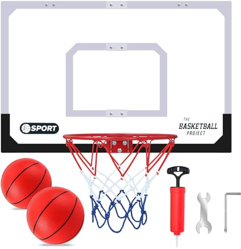 Upgrade Basketball Hoop Set - Extra Large 26 x 17 Pro Indoor Basketball Hoop for Door & Wall with 2 Balls, Complete Accessories, Basketball Toy Gift Perfect for Boys Girls Teens Adults