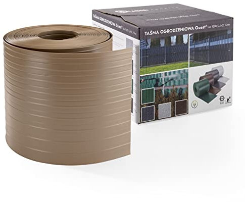 Quest Bandes Brise-Vue en PVC Rigide pour clôture Double Fil – Protection Contre Le Vent pour Jardin, Balcon, terrasse – Rouleau 26 m x 19 cm, 900 g/m2 – Beige