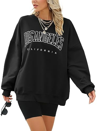 Voqeen Felpa Donna Lunga Invernale Classica Oversize Hoodie Casual Los Angeles Tuta Donna Sport Fitness Outdoor