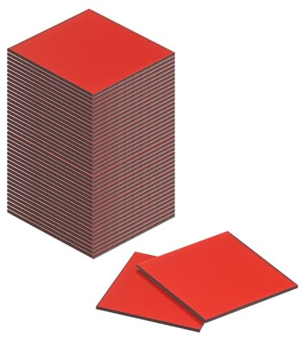 QUARKZMAN 144pz Piastrelle Specchio Mosaico 0,8 x 0,8 Pollici, Piccoli Adesivi Autoadesivi Rossi per Specchi Vetro, Piastrelle Mosaico Quadrate per Decorazioni Artigianali Fai-Da-Te