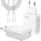 FPVtosky 65W USB-C Ladegerät Netzteil mit Schnellladung, GaN Technologie, Kompatibel mit DJI NEO/Mini 4 Pro/Mini 3 Pro/Mini 4K/Air 3S/Avata 2,Osmo Pocket 3,DJI Controller,mit C zu C Kabel(Weiß)