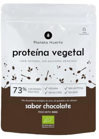 PLANETA HUERTO | Proteína Vegetal ECO 73% Chocolate 500 g - Suplemento Ecológico con Alto Contenido Proteico y Sabor Delicioso