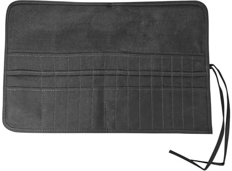 Estuche para lápices con 30 compartimentos, estuche para lápices con rollo, estuche para pinceles de lona, estuche para lápices con rollo, estuche para lápices de acuarela, lápiz gouache (negro)
