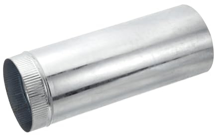 PATIKIL Condotto galvanizzato da 15,2 cm, tubo per forno lungo 39,9 cm, raccordo a crimpare per sistemi HVAC per asciugatrice, calibro 26