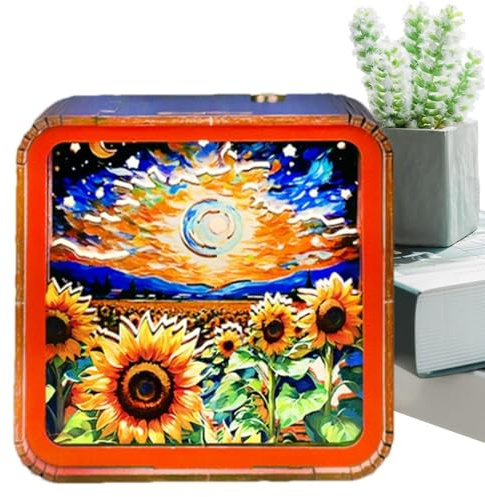 Veilleuse Puzzles,Veilleuse Puzzle - Veilleuse puzzle de paysage,Veilleuse puzzles en bois, décoration de la maison pour chambre à coucher, salon, bureau