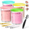 Creami Deluxe Behälter für Ninja NC501EU NC500EU Eismaschine, Creami Deluxe Zubehör mit Deckeln und Löffel, Ersatz für Ninja Creami, Eisbehälter für NC500 NC501-Serie, Spülmaschinenfest