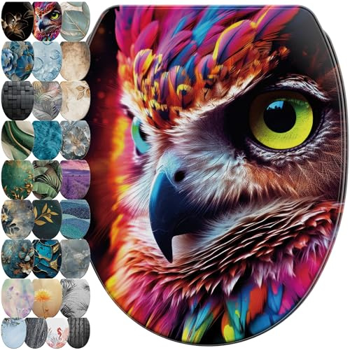 Sanilo WC Sitz mit Absenkautomatik & Schnellverschluss, Toilettendeckel per Knopfdruck abnehmbar, einfache Montage von oben (Aurora)