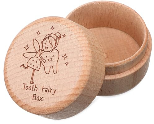 Tooth Boys and Girls for Wooden Keepsake Box Lost Teeth | Tightly Sealed, Smooth Edges, Natural Grain Finish, Cute Keepsake Storage, Baby Tooth Box