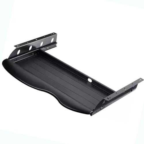 HPTHLY Large Sliding Keyboard Tray Under Desk – Ergonomic Computer Platform With Elbow Support, Adjustable Slide-Out Stand,Black