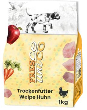 FRESCO Dog Unico Huhn 1kg | Welpenfutter Trockenfutter für Hunde | 65% Frischfleisch & hohe Verträglichkeit | Getreidefrei & Monoprotein | Gesundes Hundefutter trocken Junior