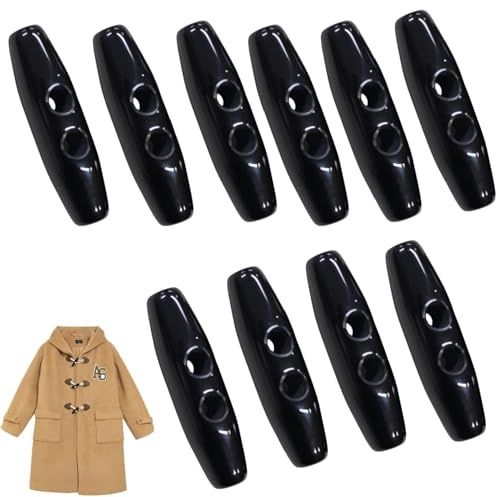 10 PCS Ovalados Botones de Acrílico Toggle,Agujeros Botones de Repuesto,para Costura DIY,Ropa,Mochila y Decoración