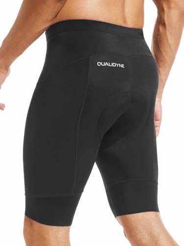 qualidyne Men's Cycling Bike Shorts 3D Padded Bicycle Riding Bike Biking Pants Cycle Shorts Black