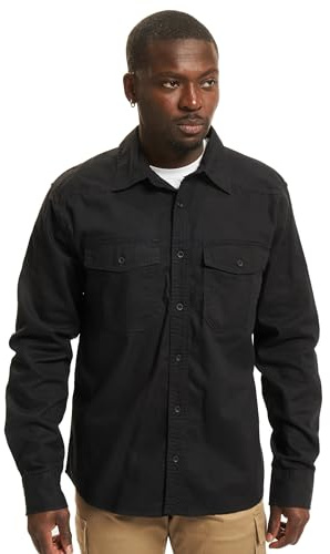 Brandit Flannel Shirt Long Sleeve, Color: black, Size: XL